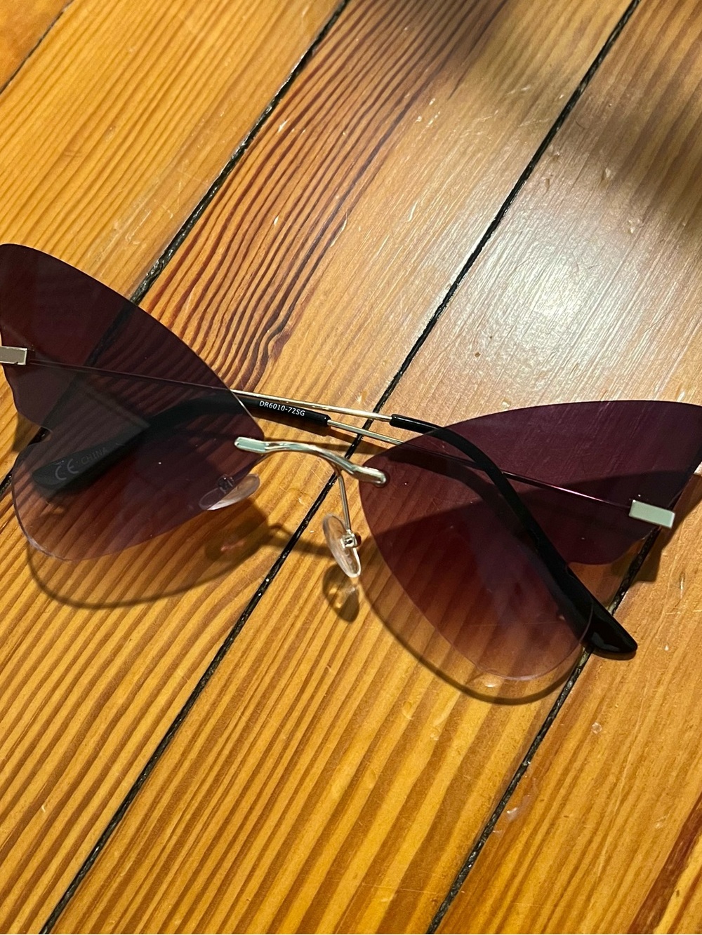 Purple Butterfly Shaped Glasses